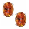 2.00 Ct Oval 7X5mm Azotic Ecstasy Topaz 925 Sterling Silver Earrings