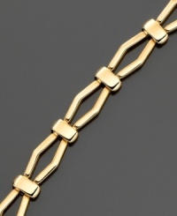 Attractive angles make this gilded bracelet stand out from the crowd. Crafted in 14k gold. Approximate length: 7 inches.