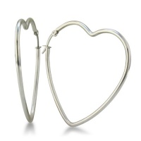 Stainless Steel Heart Shaped Hoop Earrings