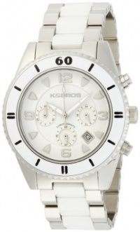 K&BROS Unisex 9136-2 C-901 Ceramic Chronograph Silver-tone White Watch