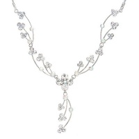 Perfect Gift - High Quality Elegant Rainbow Necklace with Silver Swarovski Crystals (966)