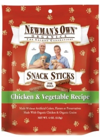 Newman's Own Organics Snack Sticks, Chicken & Vegetable, 4-Ounce Packages (Pack of 6)