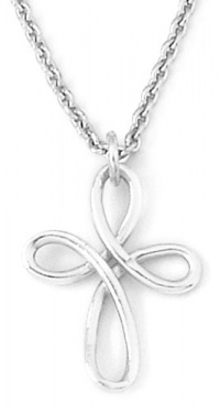 Bob Siemon Sterling Silver Twisted Wire Cross Pendant Necklace, 20