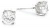 CZ by Kenneth Jay Lane Classic Cubic Zirconia Rhodium-Plated Sterling Silver Round Stud Earrings , 3.0 cttw