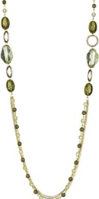 1928 Jewelry Brass and Olivine Peridot Necklace