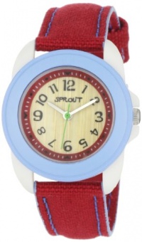 Sprout Unisex ST1004LBIVRD Eco-Friendly Corn Resin and Red Organic Cotton Strap Watch