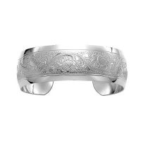 Sterling Silver Polished Embossed Cuff Bracelet