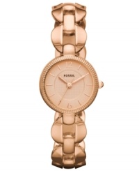 Brighten the days of passersby with the rosy sparkle of this Dress collection watch from Fossil.