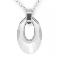 Ashley Arthur Crystal Vue .925 Silver 20mm White Helios Pendant Polished Bale Made with Swarovski El