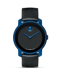 Large Movado BOLD watch with blue accents.