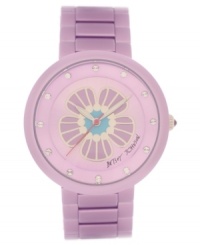 Lovely in lilac, this Betsey Johnson watch showcases aluminum in a bright new design.