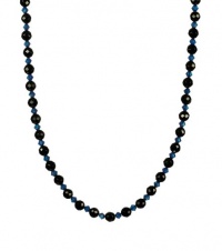 Faceted Black Onyx and Colored Swarovski Elements Chakra with Sterling Silver Clasp Necklace, 18