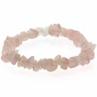 Genuine Rose Quartz Chip Stretch Bracelet