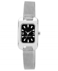 Sophisticated and delicate, this Nine West watch shines with mesh details.