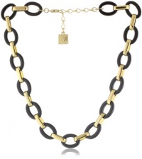 Anne Klein Belden Place Gold-Tone Black Resin Necklace