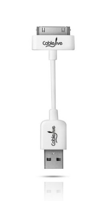 CableJive iStubz Sync/Charge Cable for iPod, iPhone, iPad (White - 7cm)