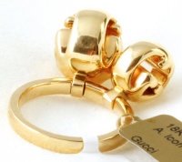 Gucci 18k Yellow Gold Icon Ring with Two Movable Logos