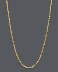 Add simple, classic style to your accessory collection. Necklace features a diamond cut wheat chain crafted in 14k gold. Approximate length: 18 inches.