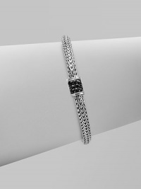 From the Chain Collection. A pretty, woven chain accented with black sapphire adorned clasp. Black sapphiresSterling silverPush clasp closureLength, about 7¼Imported 