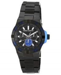 Get black and blue with this tough steel watch from Vince Camuto.