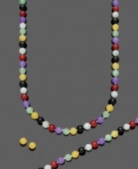 Turn every ensemble into a colorful masterpiece with this vivid jewelry set. Multicolored jade beads (8 mm) add a brilliant color palette to any look. Crafted in sterling silver. Approximate necklace length: 18 inches. Approximate bracelet length: 7-1/2 inches. Approximate earring diameter: 8 mm.