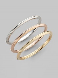 Utterly simple, utterly elegant, in polished 18k rose gold, to wear on its own, or stack with others. 18k rose gold Diameter, about 2¼ Push-lock closure Made in Italy Please note: Bracelets sold separately.