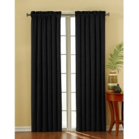 Eclipse Suede 42-Inch by 84-Inch Thermaback Blackout Panel, Black