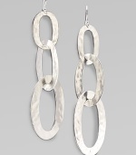 From the Roma Collection. Crinkly oval links in graduated sizes create an earring design of simple drama.Sterling silverLength, about 3¼Ear wireImported