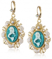 Betsey Johnson Jewels of the Sea Mermaid Medallion Drop Earrings