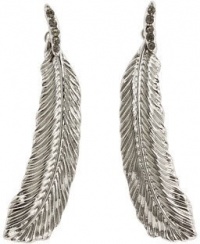 BCBG Generation Silver Tone Metal Feather Earrings