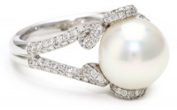 TARA Pearls White South Sea 10x11mm Pearl Ring, Size 7