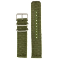 Nylon Watch Band Military Sport Strap Army Green Stainless Heavy Buckle 20 millimeter