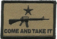 AR-15 Come and Take It Tactical Patch - Coyote Tan