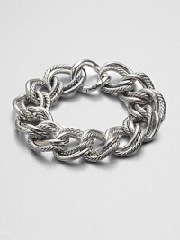 From the Chain Collection. A simply chic design that features a mix of cabled and smooth links. Sterling silverLength, about 7.5Push clasp closureImported 