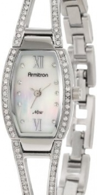 Armitron Women's 753531MPSV NOW Swarovski Crystal Accented Silver-Tone Bangle Bracelet Watch