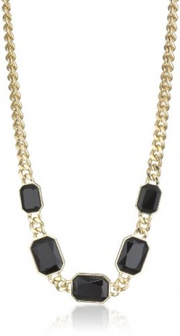 Anne Klein PALATINE Gold-Tone Jet Frontal Necklace