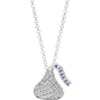 3D Cz Hershey'S Kiss Necklace Sterling Silver 12.00X13.70 mm 3D Cz Hershey'S Kiss Necklace