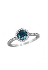 Effy Jewlery Pave Classica Bella Bleu Diamond Halo Ring, 0.95 TCW Ring size 7