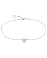 Star light, star bright. This stunning mini charm bracelet from CRISLU flaunts a star with faceted clear cubic zirconias (1/4 ct. t.w.). Crafted in platinum over sterling silver. Nickel-free. Approximate length: 7 inches.