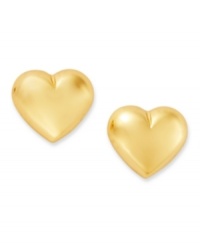 A romantic accent. Giani Bernini's petite stud earrings feature a puffed heart shape in 24k gold over sterling silver. Approximate diameter: 1/4 inch.