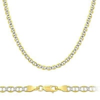 Solid 14k Yellow White Gold Pave Gucci Mariner Chain 3mm 20