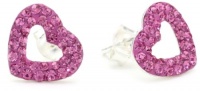 Betsey Johnson Iconic Pave Earrings  Pave Open Heart Studs