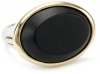 Elizabeth and James Saddle Collection Sterling Silver and 23k Gold-Plated Matte Onyx Ring, Size 7