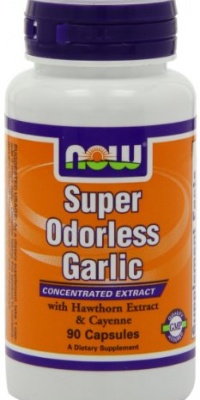 Now Foods Super Odorless Garlic Capsules, 90-Count