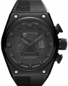 Emporio Armani Men's Super Meccanico AR4903 Black Rubber Analog Quartz Watch with Black Dial