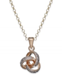 An elegant embrace. Victoria Townsend's necklace, set in 18k gold over sterling silver, features a pendant adorned with diamond accents for a lustrous touch. Approximate length: 18 inches. Approximate drop: 3/4 inch.