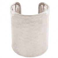 ZAD AWESOME XX-Wide 3 Hammered Silver Tone Cuff Bracelet