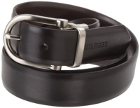 Tommy Hilfiger Mens Reversible Dress Belt, Black/Dark Brown, 32