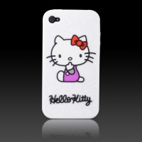 Hello Kitty Embossed White Flexa silicone case cover for Apple iPhone 4 4G 4S