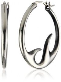 Elizabeth and James Antler Sterling Silver Hoop Earrings